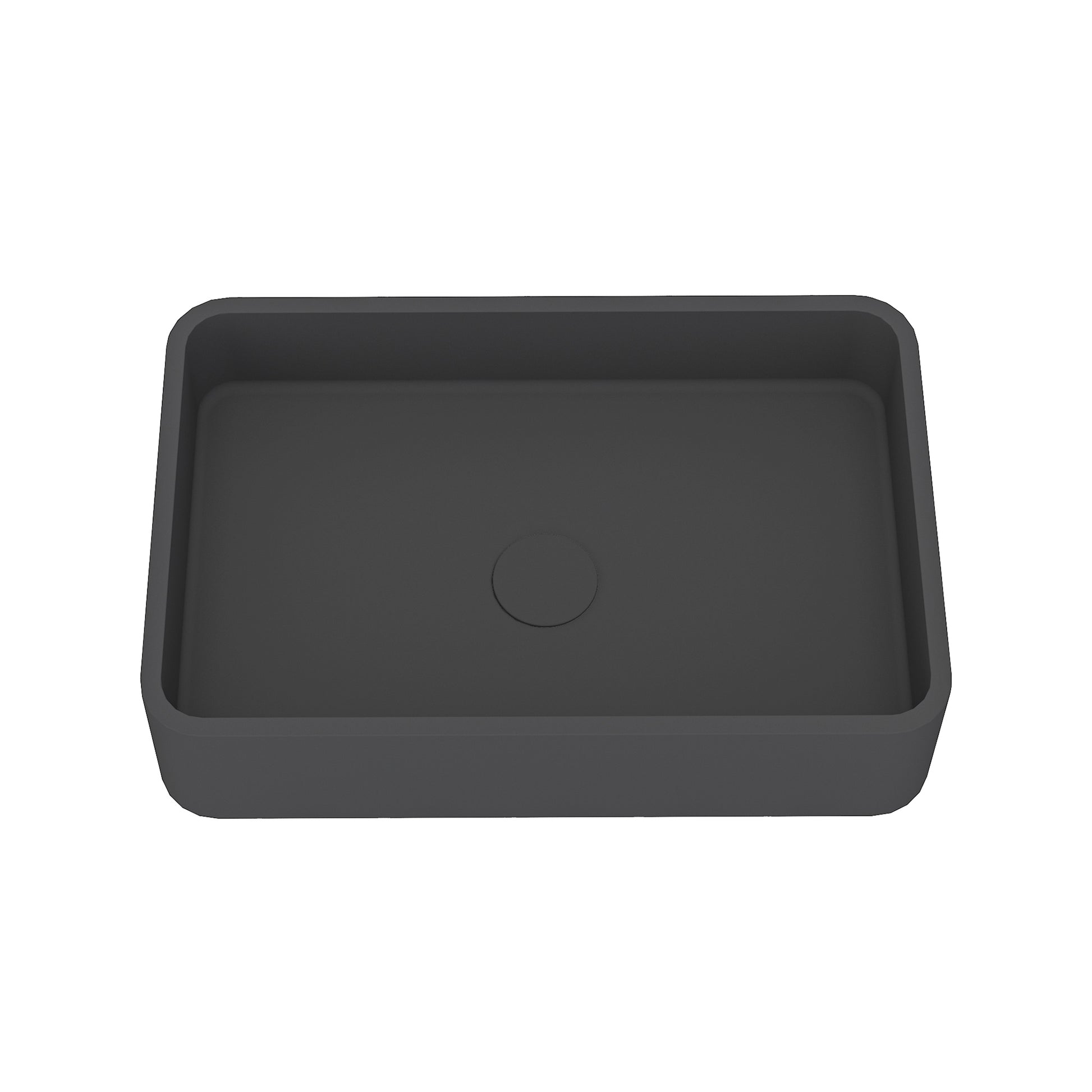 19in Bathroom Concrete Rectangular Vessel Sink with Drainer in Black Earth / Blue Ashes / Taupe Clay