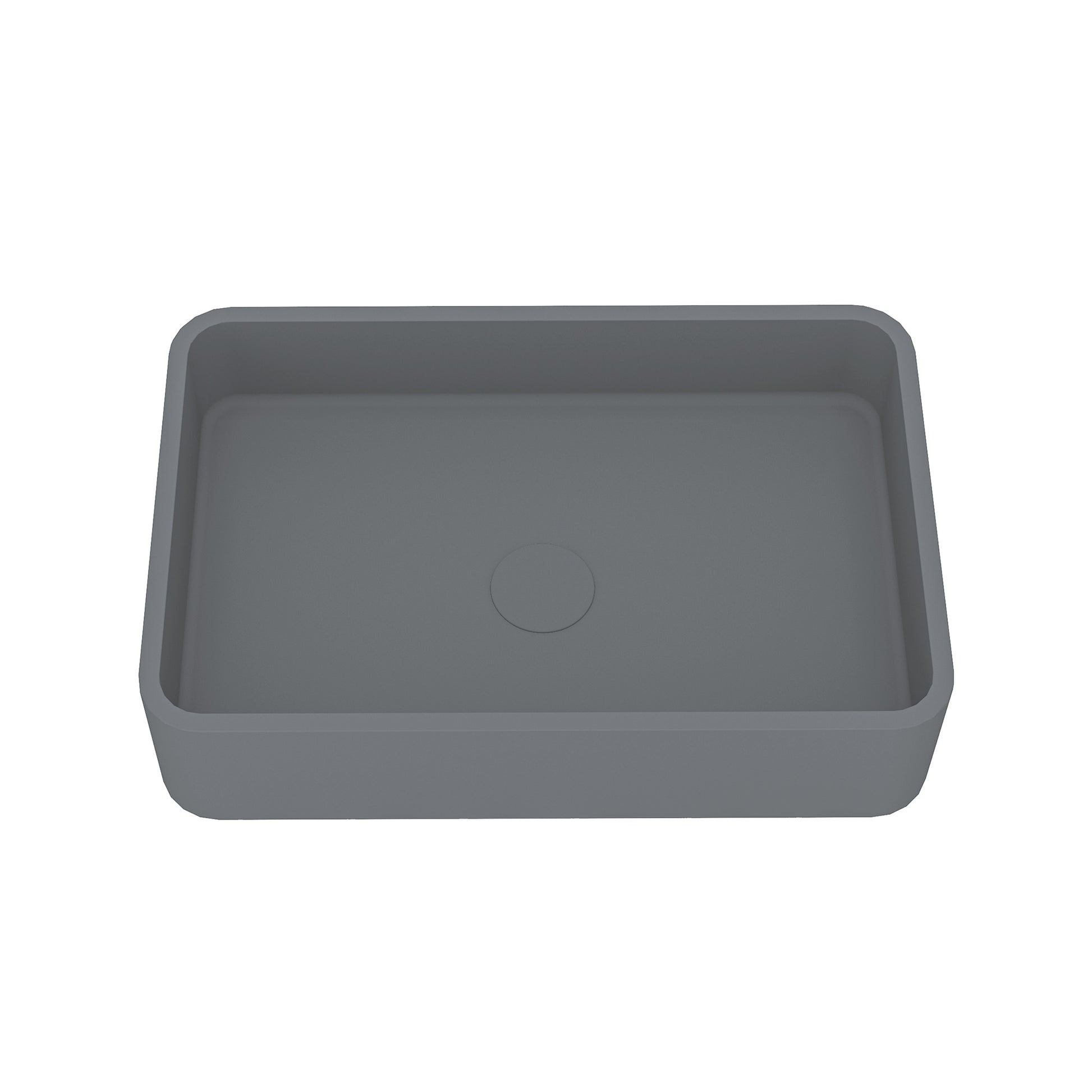 19in Bathroom Concrete Rectangular Vessel Sink with Drainer in Black Earth / Blue Ashes / Taupe Clay