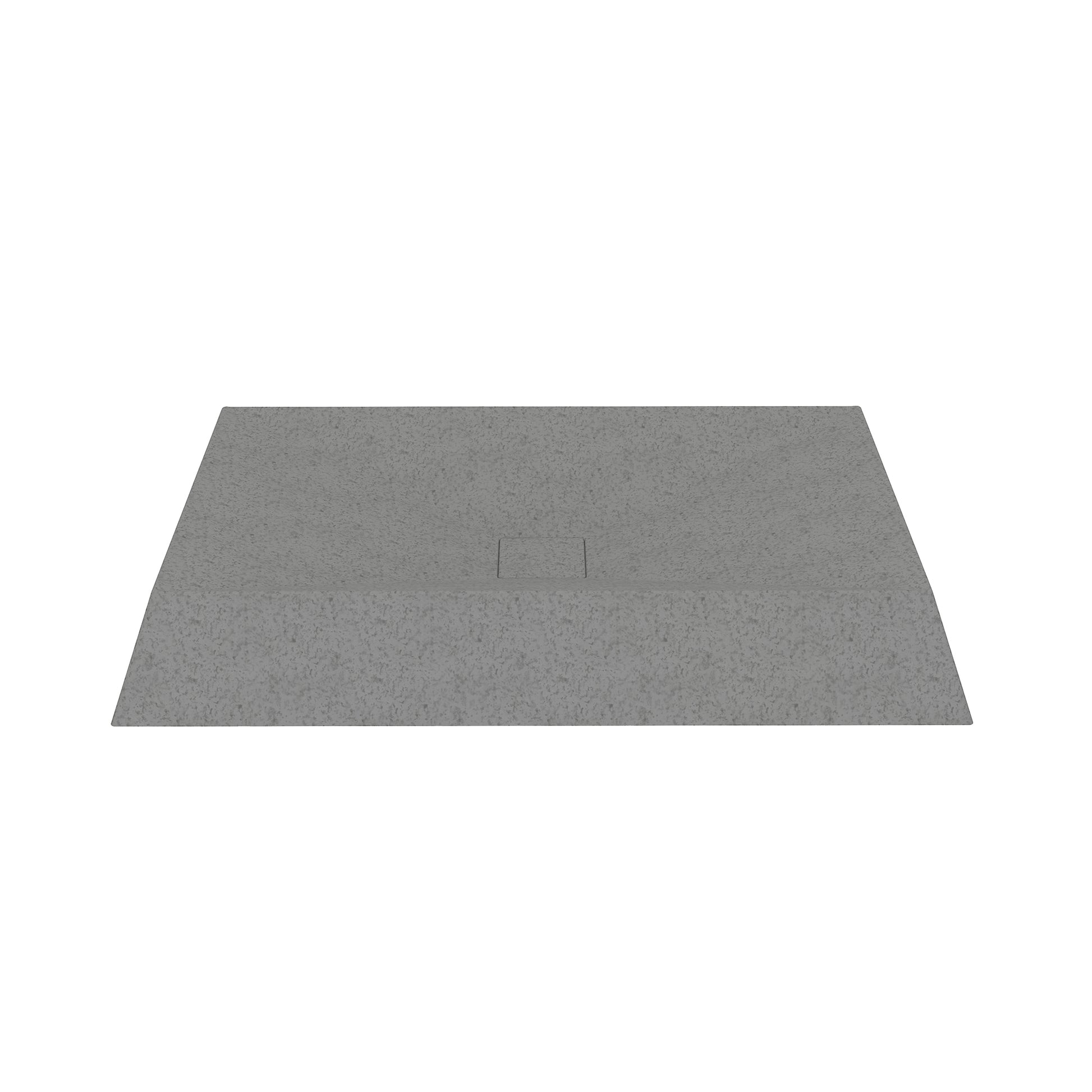 27in Bathroom Concrete Rectangular Vessel Sink with Drainer in Mottled Bluish Grey / Black Earth / Taupe Clay
