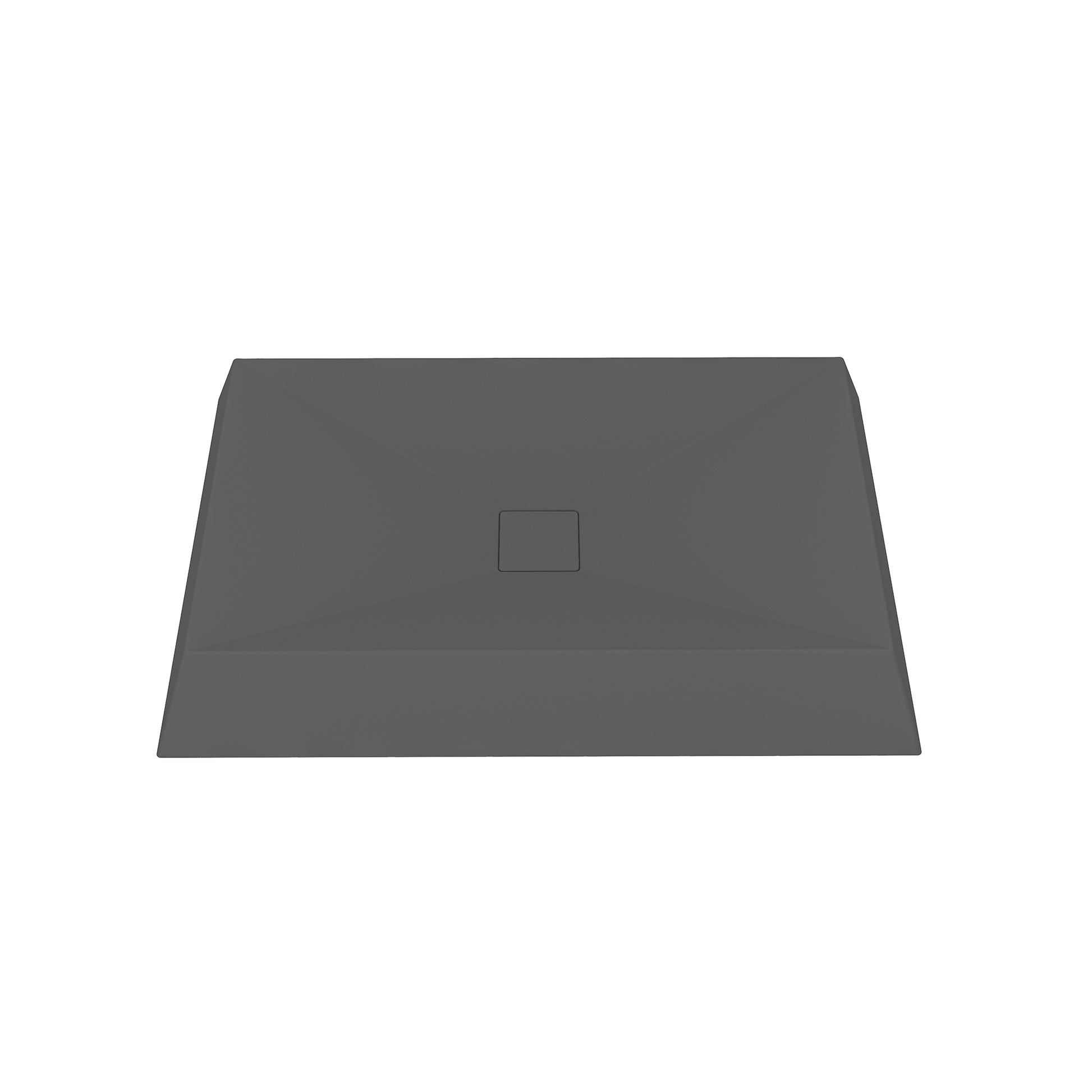27in Bathroom Concrete Rectangular Vessel Sink with Drainer in Mottled Bluish Grey / Black Earth / Taupe Clay