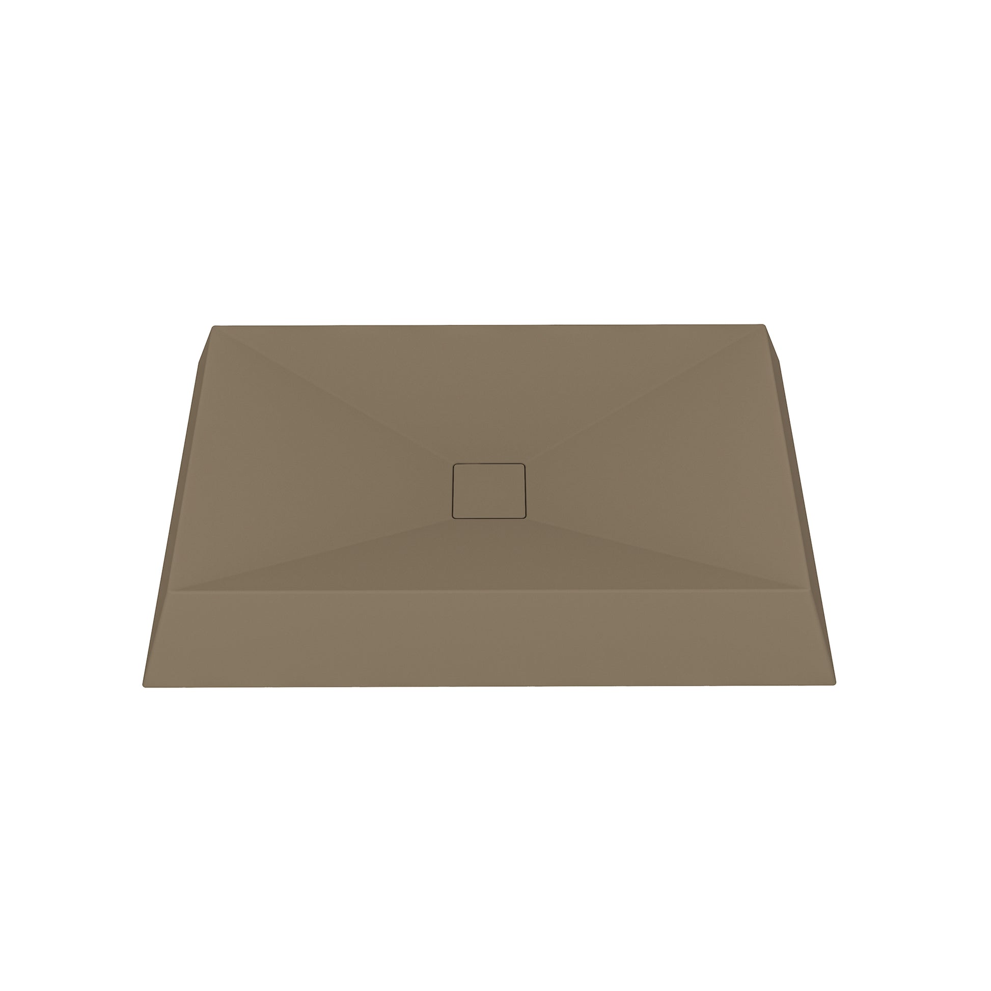 27in Bathroom Concrete Rectangular Vessel Sink with Drainer in Mottled Bluish Grey / Black Earth / Taupe Clay