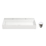 48" Wall Mounted Solid Surface Sink with 2 Faucet Holes