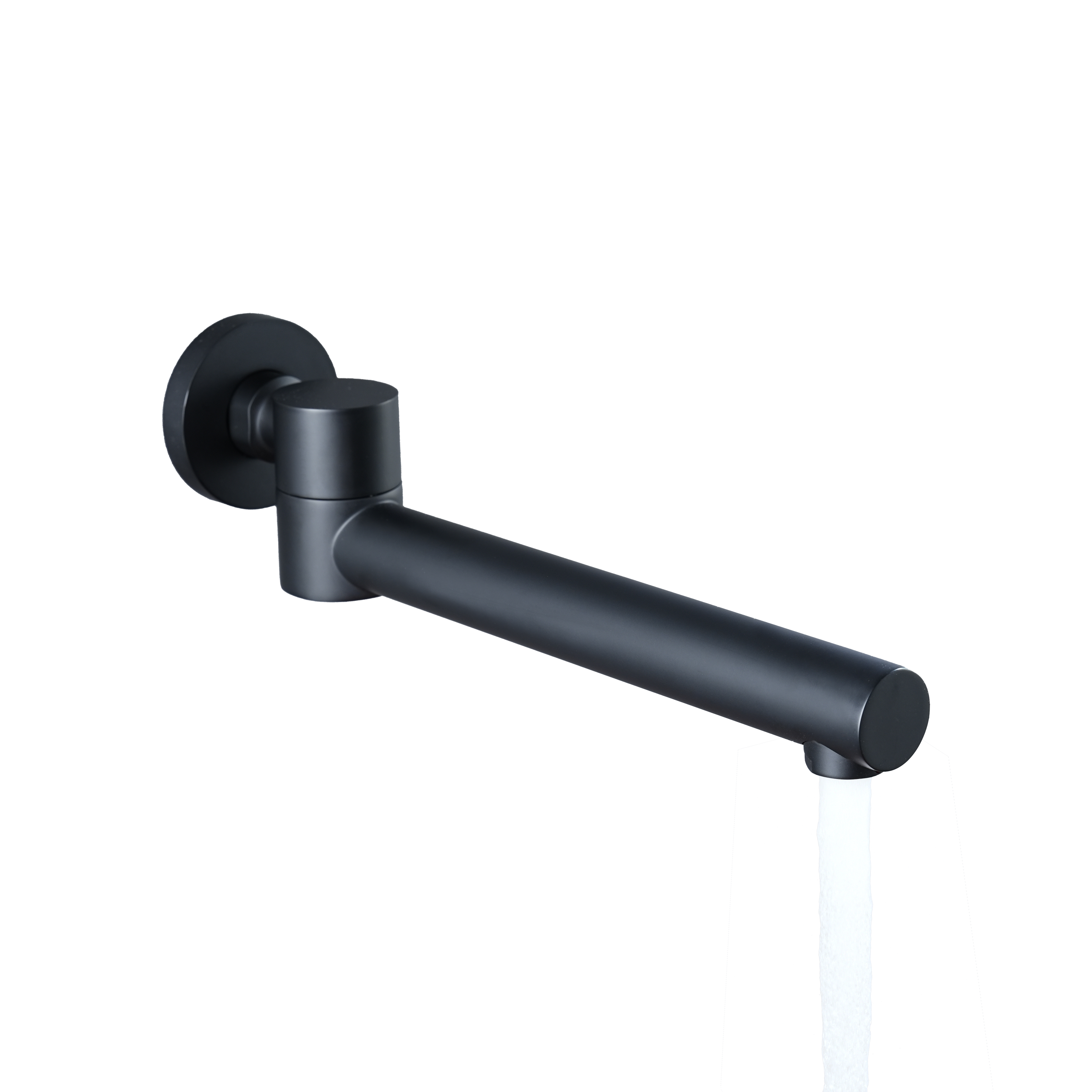 Round Brass Tub Spout with 180° Swing Outlet and Decoration Cover