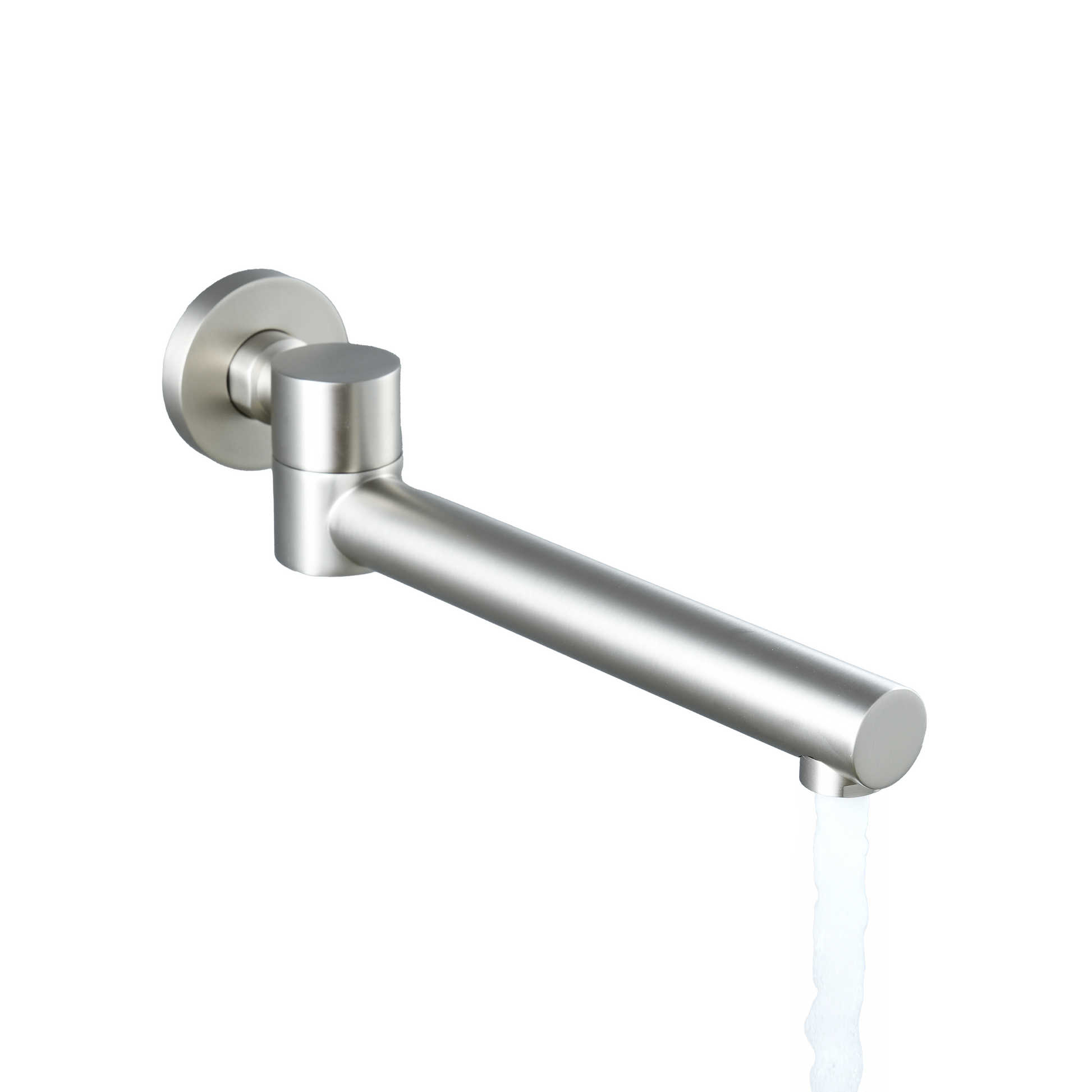 Round Brass Tub Spout with 180° Swing Outlet and Decoration Cover