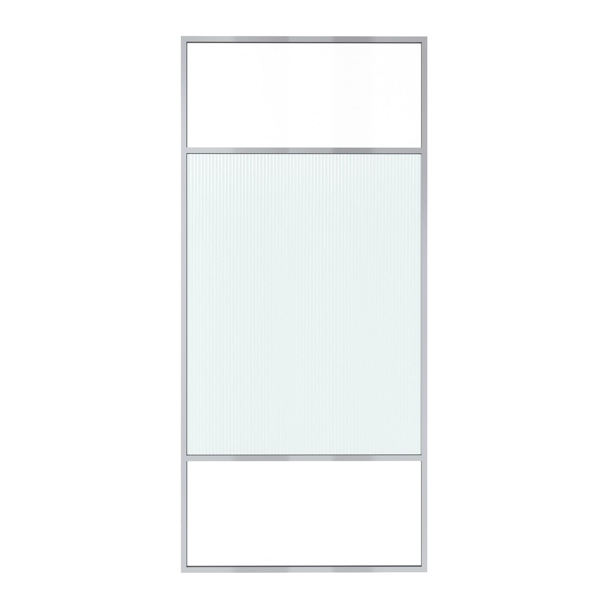 34"x74" Glass Shower Spliced Screen Panel with 304 Stainless Steel Hardware