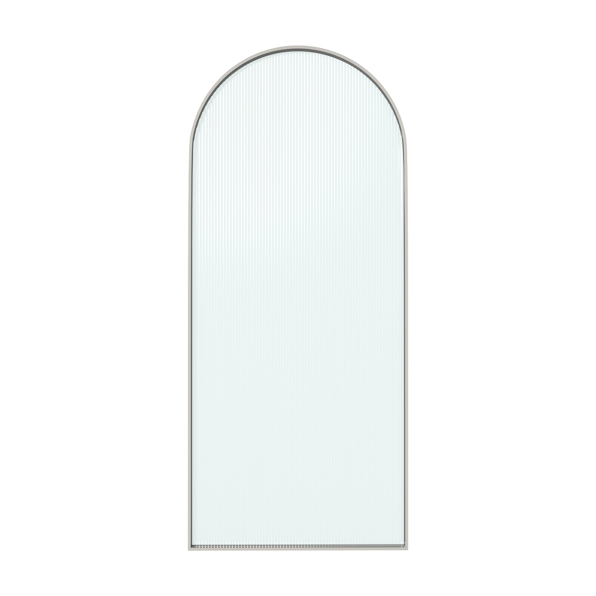 34"x78" Curved Frosted Glass Shower Screen with 10mm SGCC-Certified Tempered Glass