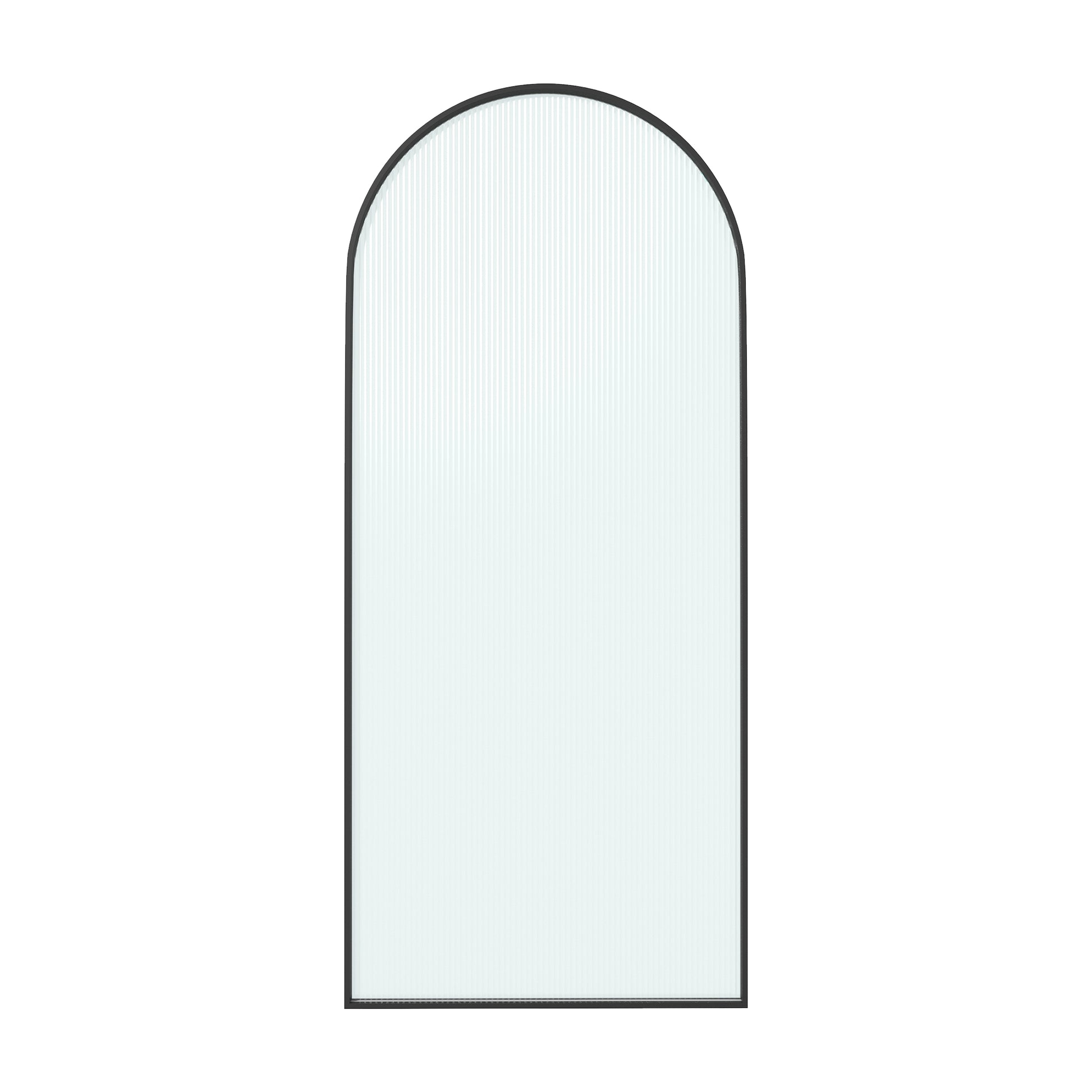 34"x78" Curved Frosted Glass Shower Screen with 10mm SGCC-Certified Tempered Glass