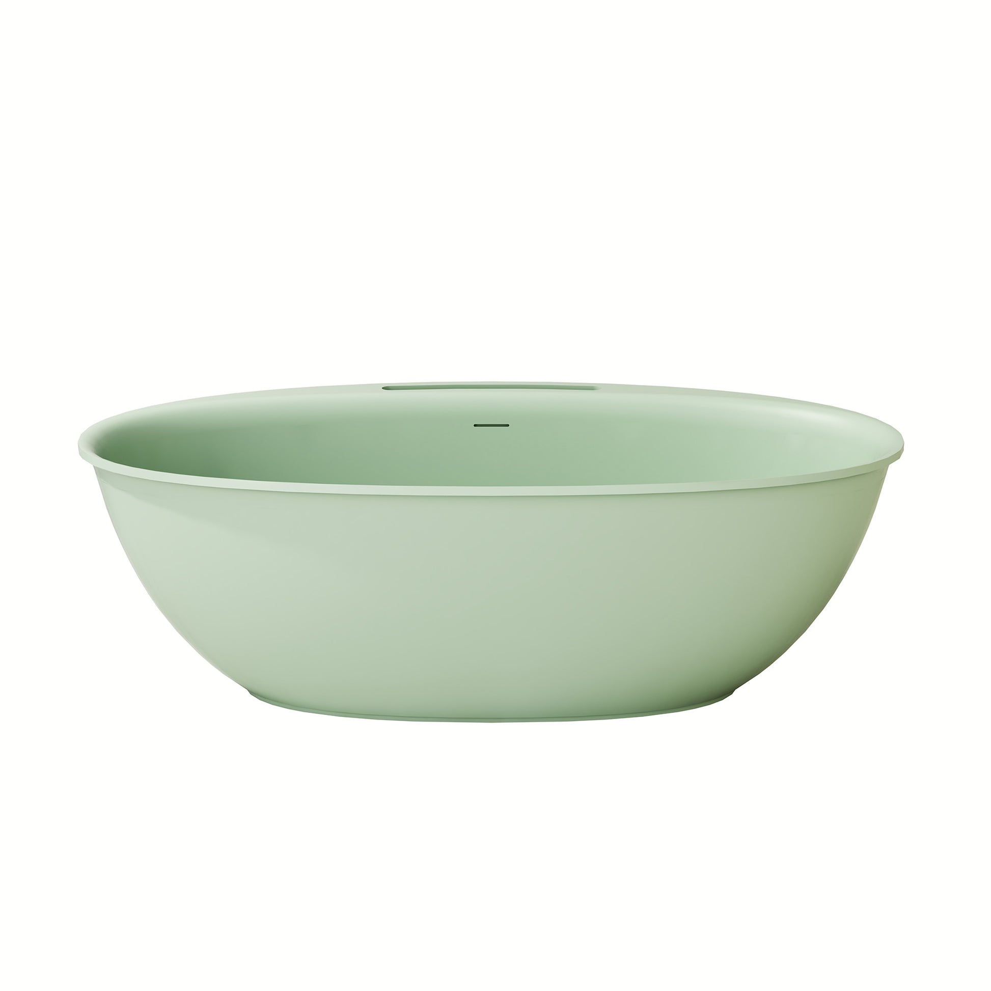 63"/67" Solid Surface Freestanding Matte Bathtub with Rim Towel Slot