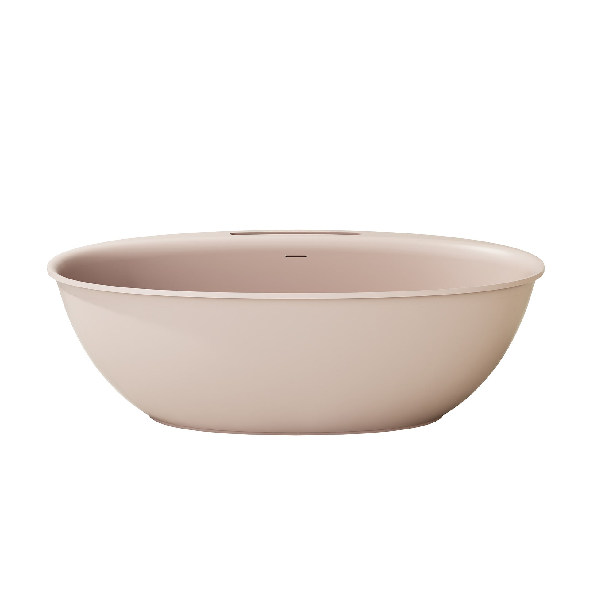 63"/67" Solid Surface Freestanding Matte Bathtub with Rim Towel Slot