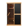 Hemlock Wood Double Person V-Shaped Infrared Sauna with Dual Glass Doors
