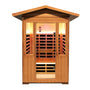 Peak Roof Outdoor Red Cedar Infrared Sauna with Bluetooth & Lighting