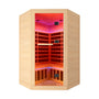 Canadian Hemlock 2-Person Infrared Corner Sauna with Chromotherapy & Bluetooth