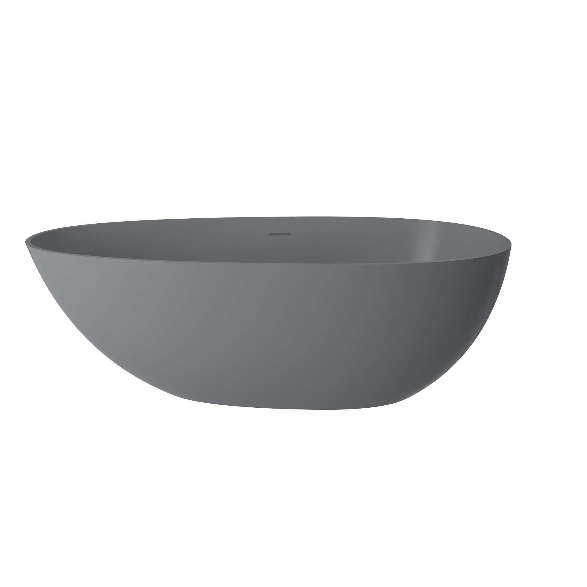 59" Solid Surface Freestanding Bathtub in (Matte Black& Grey)