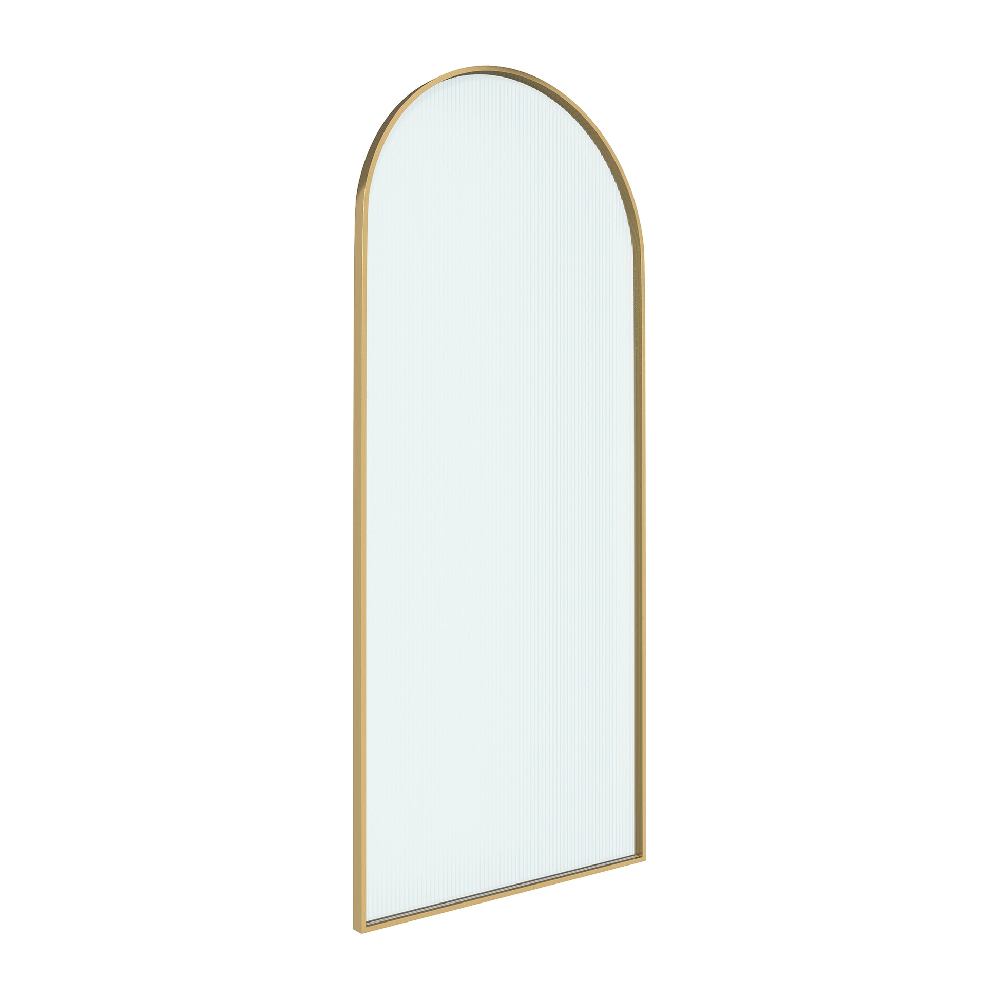 34"x78" Curved Frosted Glass Shower Screen with 10mm SGCC-Certified Tempered Glass