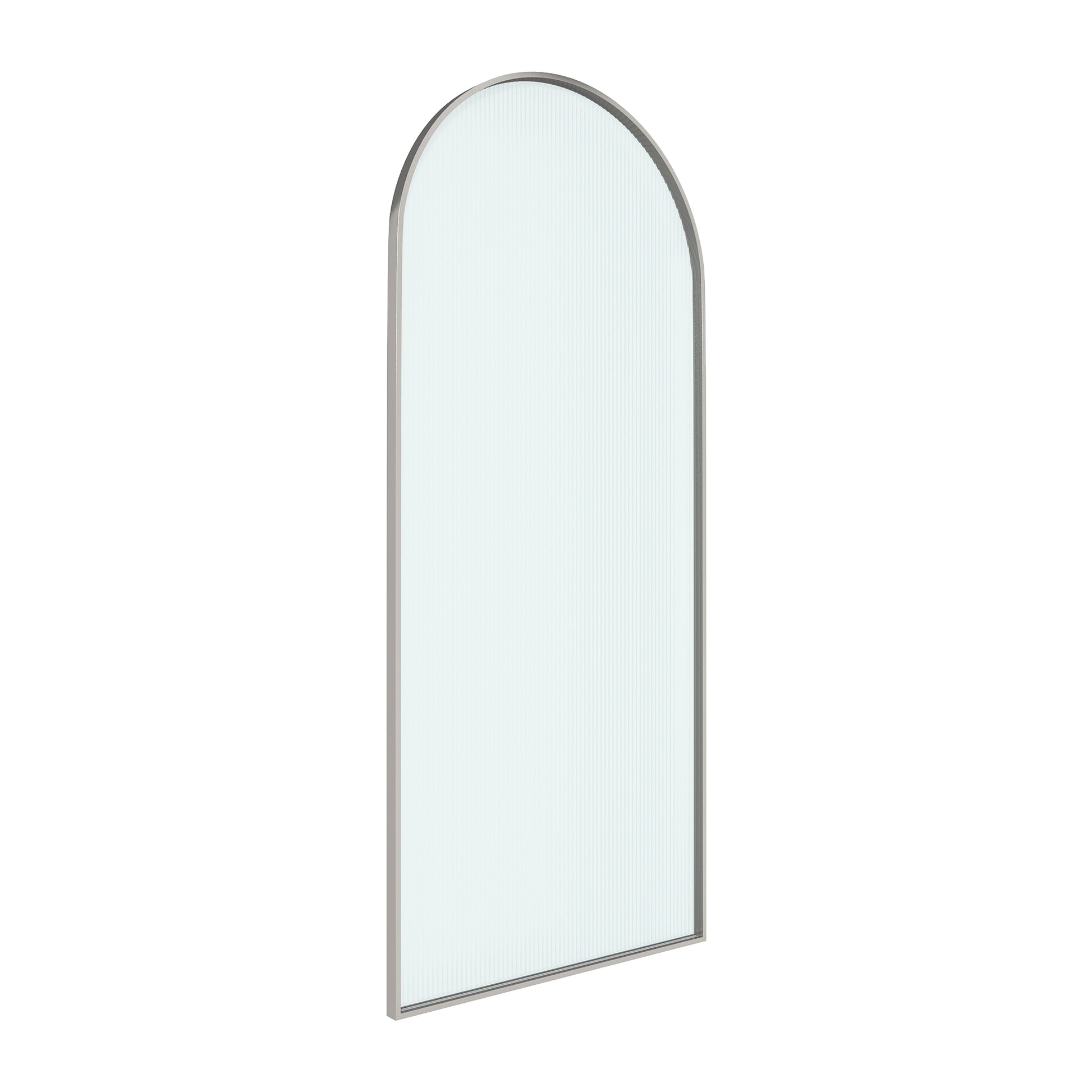 34"x78" Curved Frosted Glass Shower Screen with 10mm SGCC-Certified Tempered Glass