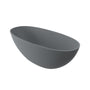 65" Solid Surface Freestanding Tub in Two Colors Options (Matte Finish: Matte Black& Grey),  Contemporary Oval Soaking Tub Combines Elegance with Overflow and Drain