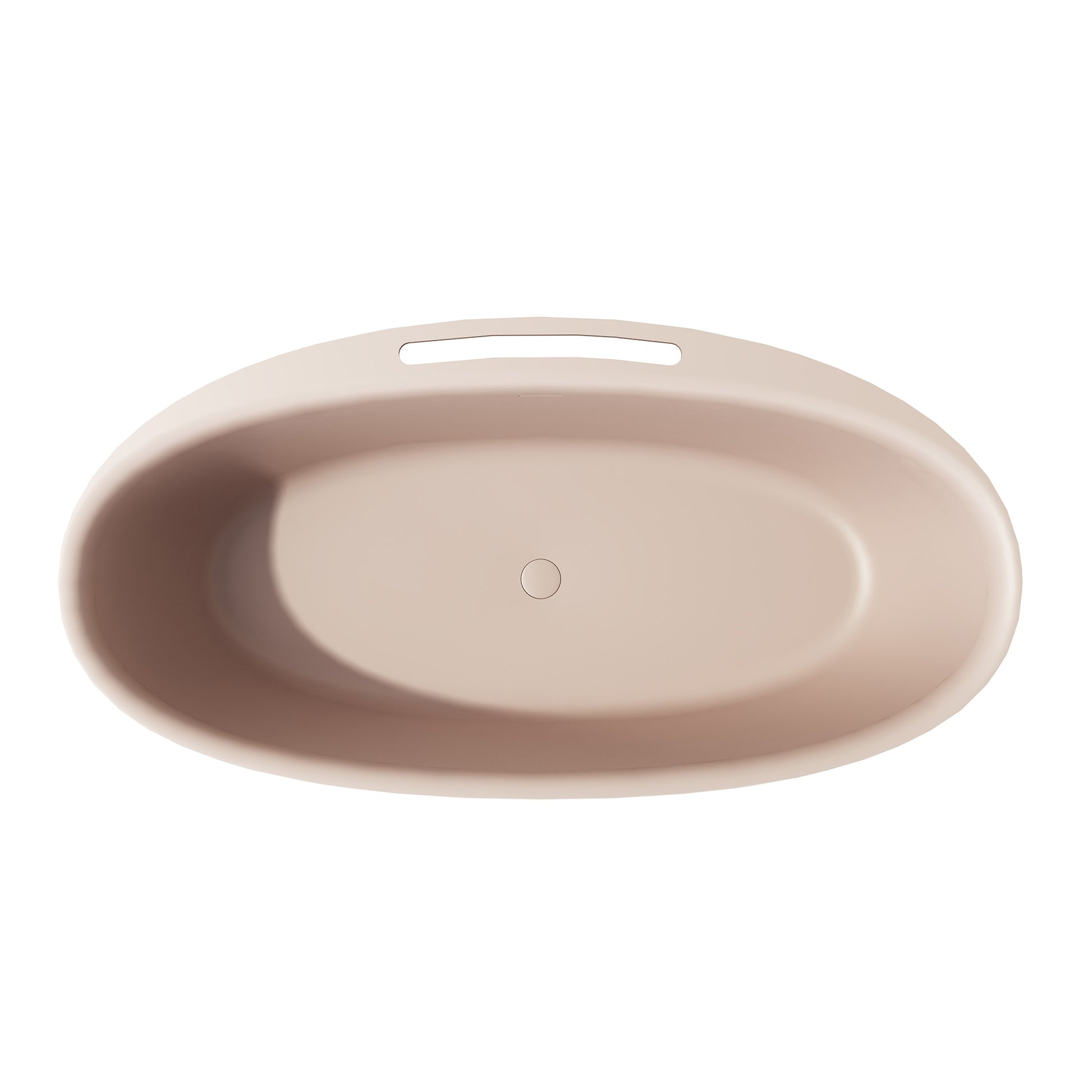 63"/67" Solid Surface Freestanding Matte Bathtub with Rim Towel Slot