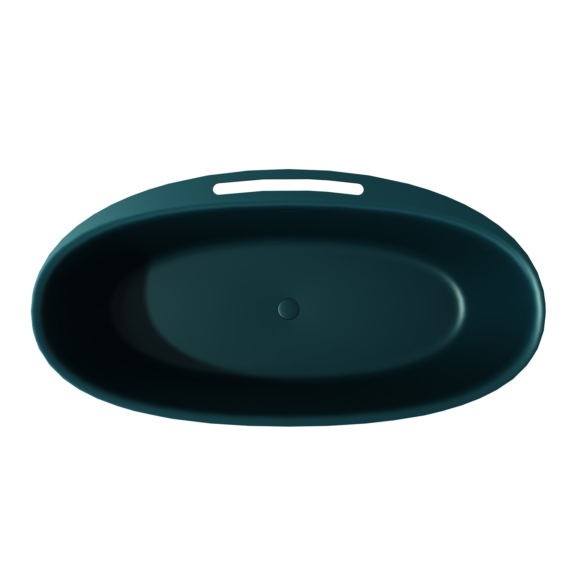 63"/67" Solid Surface Freestanding Matte Bathtub with Rim Towel Slot