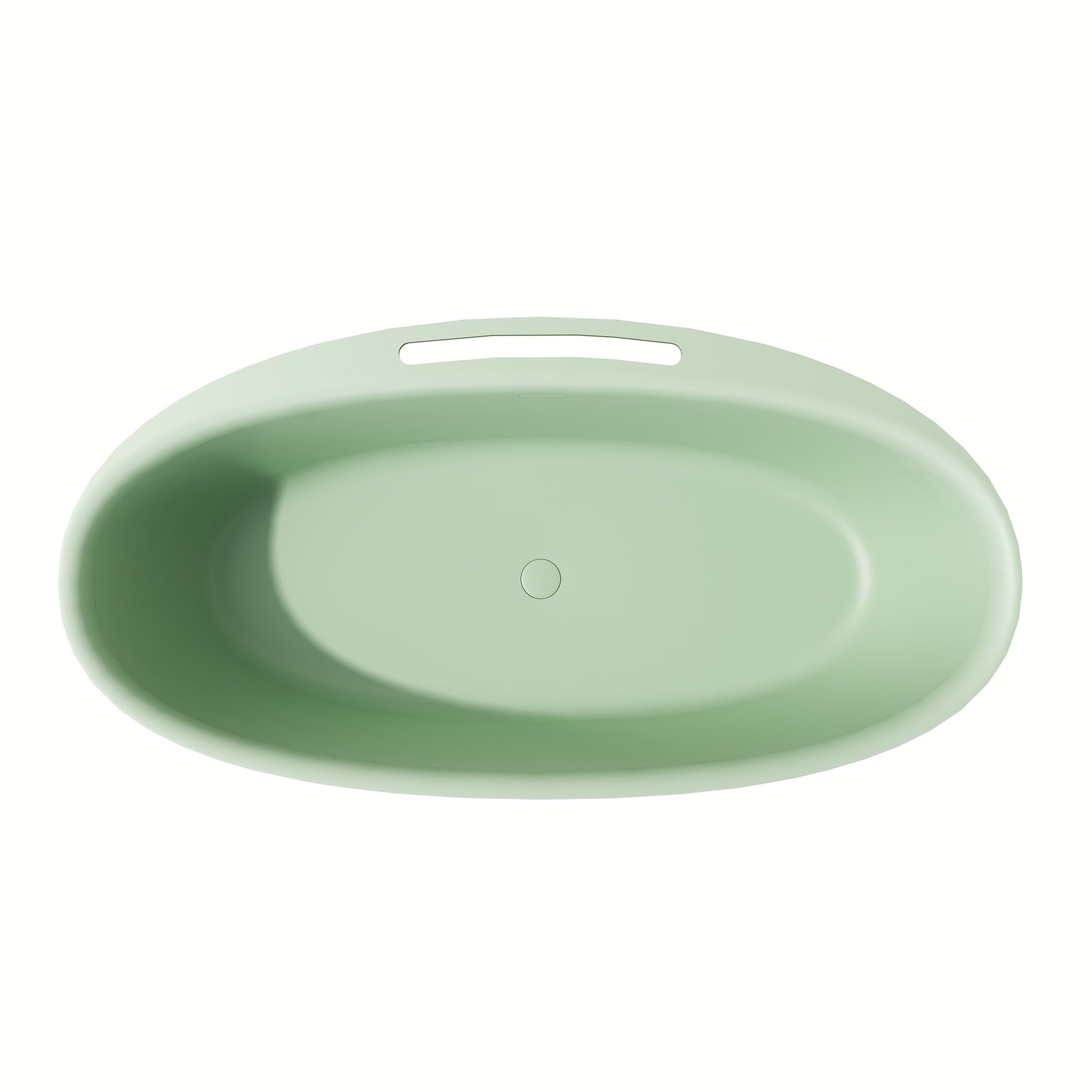 63"/67" Solid Surface Freestanding Matte Bathtub with Rim Towel Slot