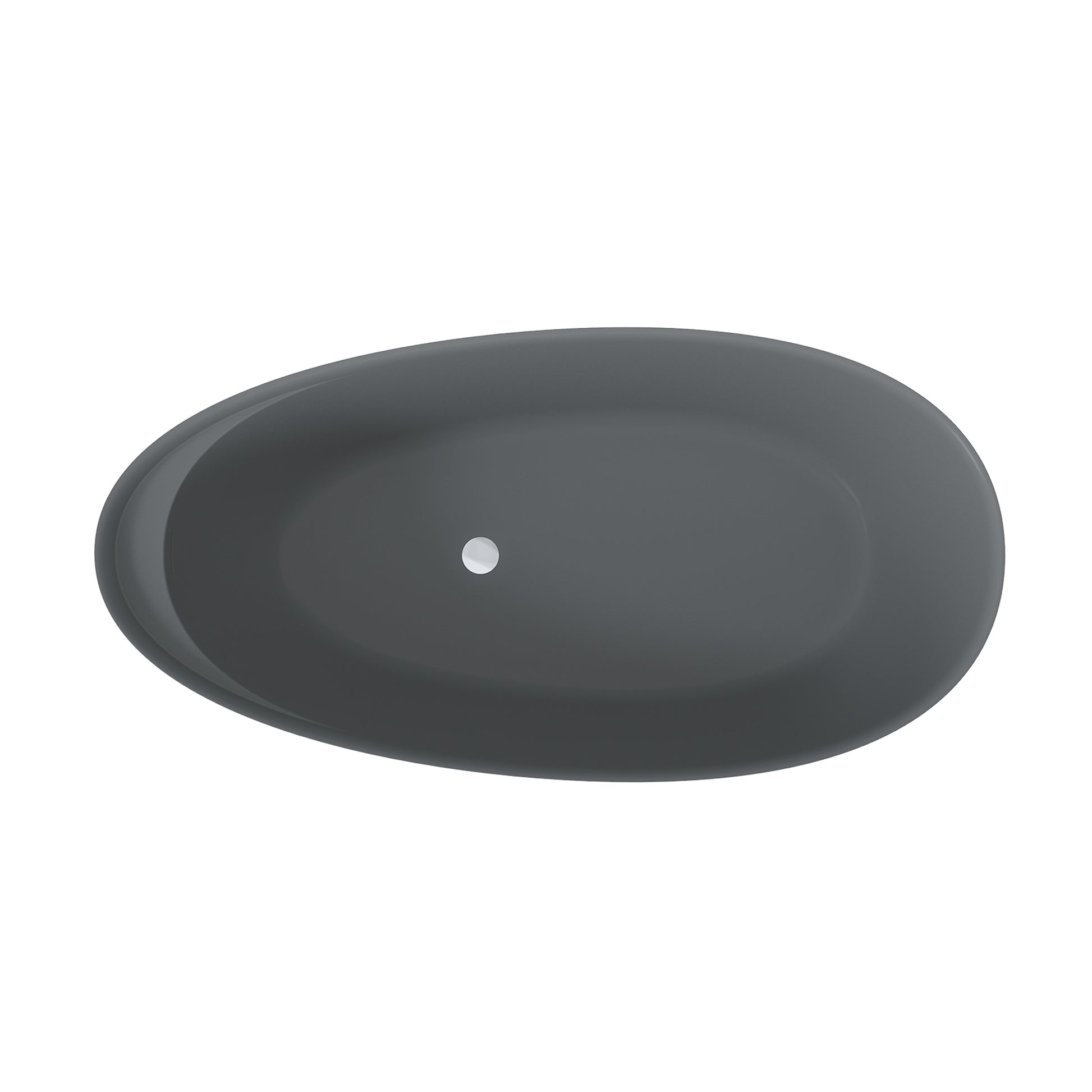 67" Solid Surface Freestanding Bathtub in (Matte Black& Grey)