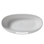 CASAINC 63" Solid Surface Freestanding Bathtub,Oval Shaped Stone Resin Freestanding Tubs with Overflow and  Drain, Matte Black, Matte Grey, Matte White