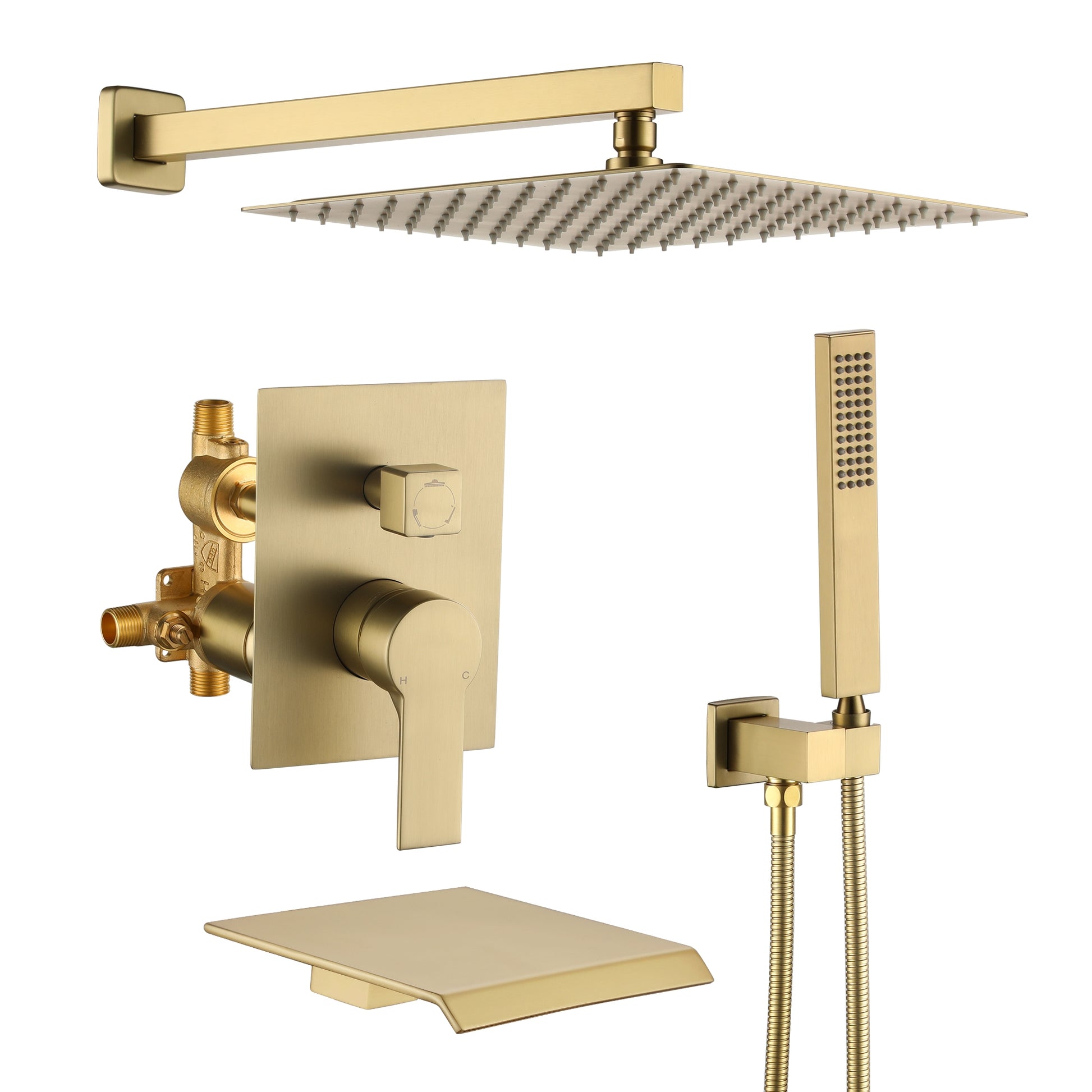 10-inch/12inch 3-Function Shower System With Bathtub Spout