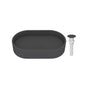 Concrete Oval Vessel Sink Bathroom Art Basin with the Same Color Drainer Black Earth / Mottled Bluish Grey / Cold Concrete Grey