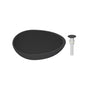 Concrete Egg-Shaped Vessel Sink Bathroom Art Basin with the Same Color Drainer Black Earth / Mottled Bluish Grey / Blue Ashes