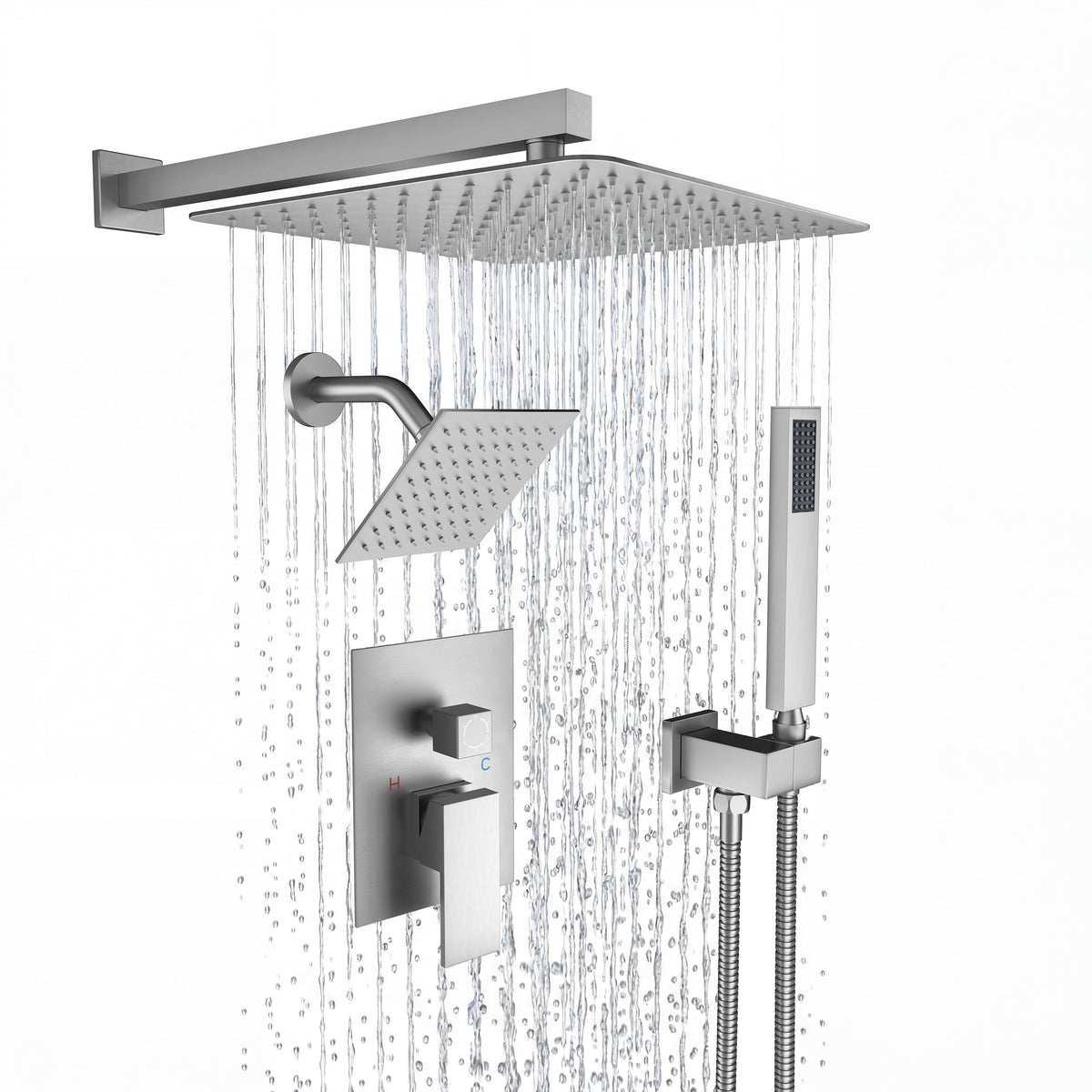 12" Dual Shower System with 3-Function & 6 Position Settings