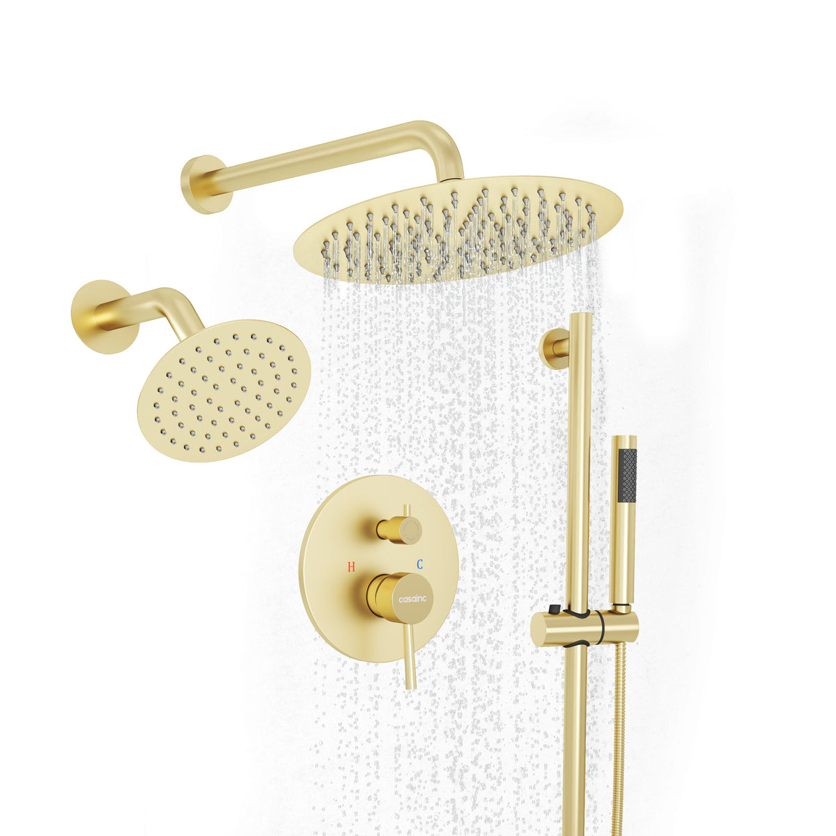 10" 3-Function Dual Shower Head System with 6 Position Settings & Slide Bar