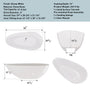 59" Luxury Handcrafted Freestanding Solid Surface Soaking Bathtub in Glossy White