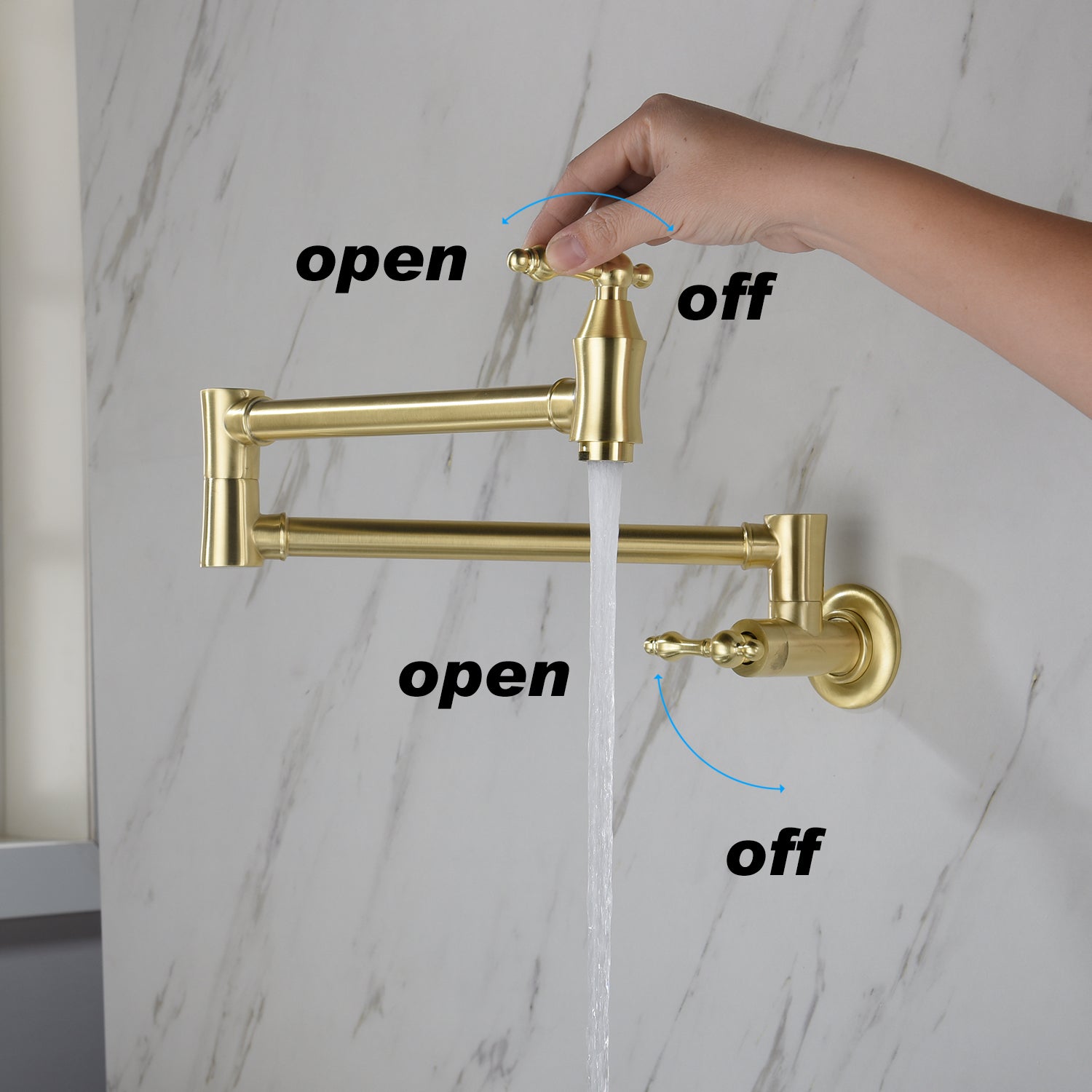 Pot Filler Faucet Wall Mount-CASAINC