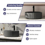 17in Bathroom Concrete Round Vessel Sink with Drainer in Black Earth / Mottled Bluish Grey / Taupe Clay