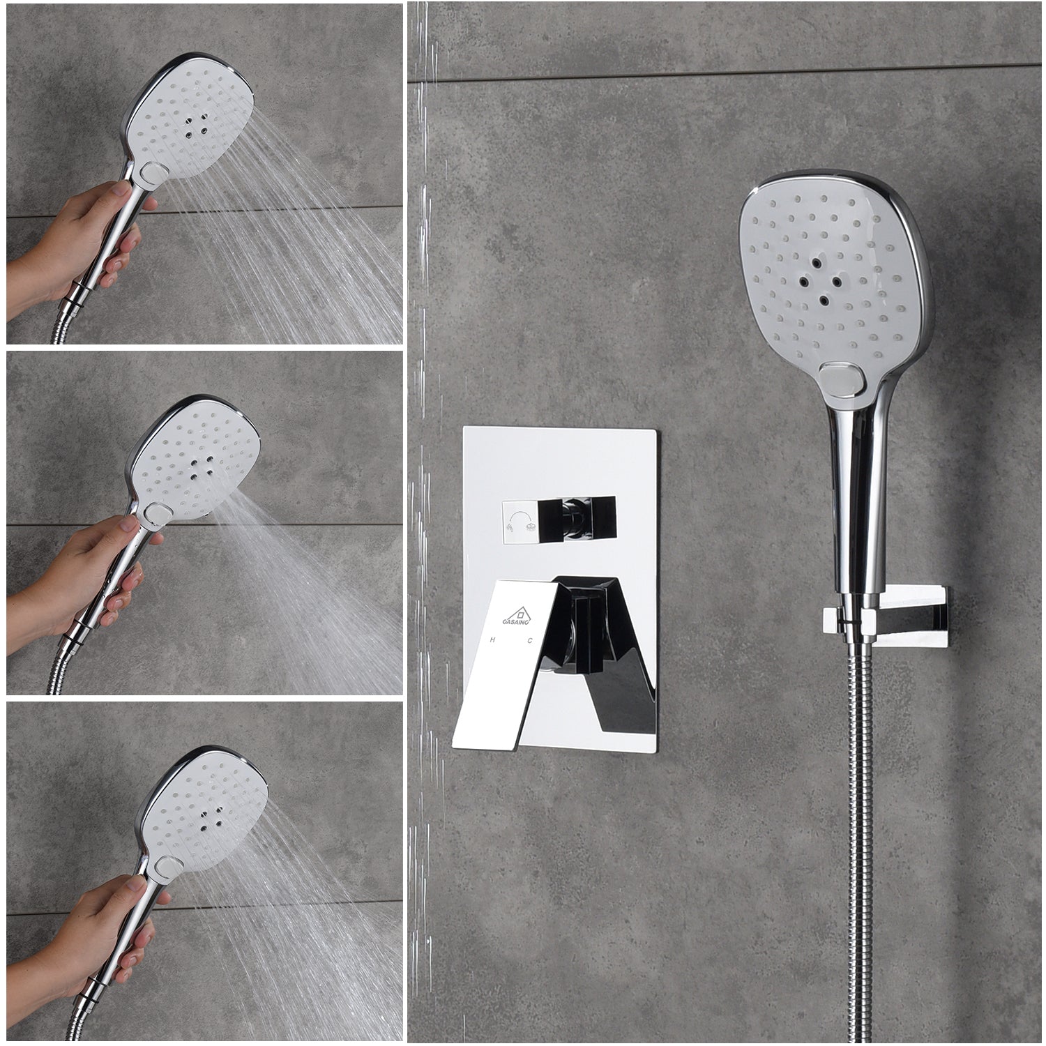 Casainc 2 Function 10" Wall Mounted Dual Shower Heads Shower System In Chrome-CASAINC