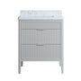 30"/36"/48" Freestanding Single Sink Bathroom Vanity with Solid Wood Construction & Marble Top