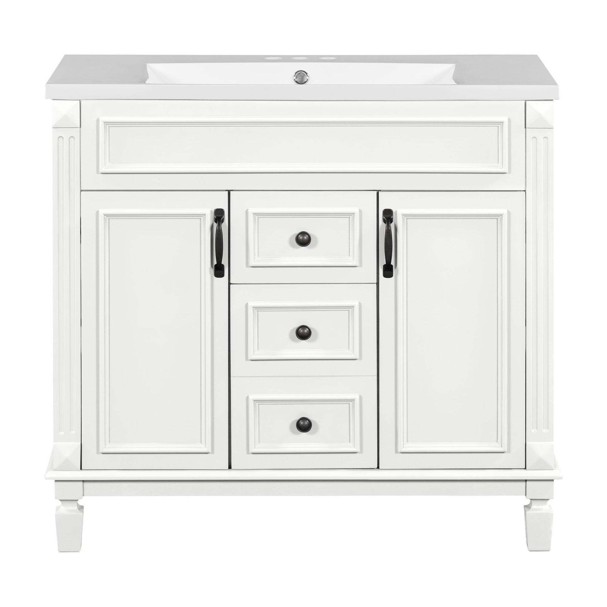 36'' Single Sink Freestanding Bathroom Vanity with 2 Soft Closing Doors and 2 Drawers