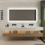 Tempered Glass LED Mirror with Aluminum Frame for Bathroom Vanity