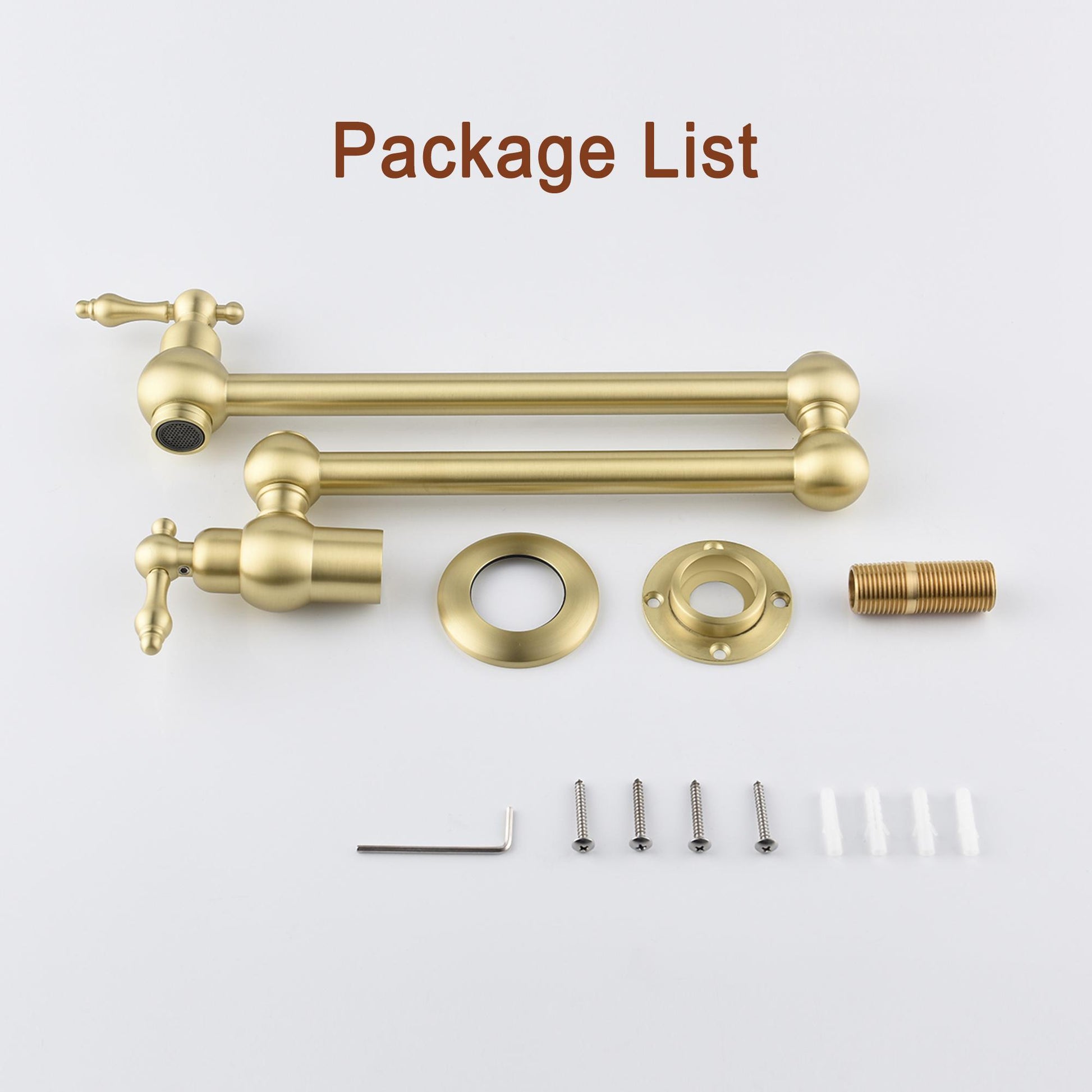 Retro Wall-Mount Pot Filler Kitchen Faucet with 360° Rotation & High-Flow Aerator