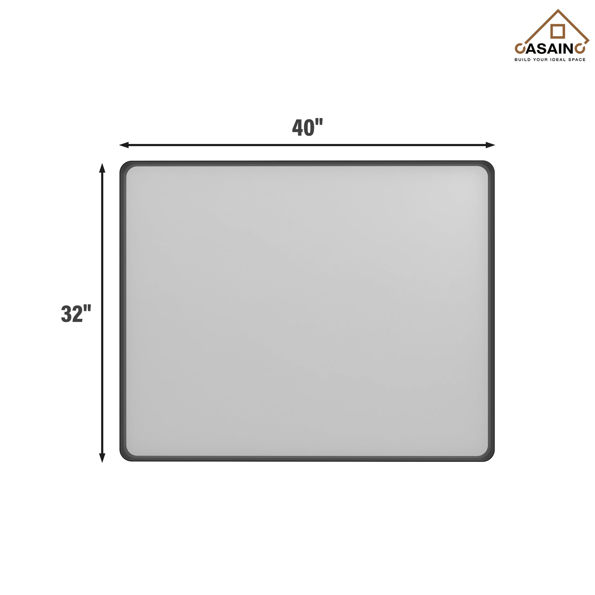 Wall-Mounted Vanity Mirror with Matte Black Metal Frame