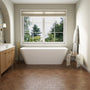 67" Rectangular Solid Surface Freestanding Soaker Tub in Matte White