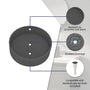 17in Bathroom Concrete Round Vessel Sink with Drainer in Black Earth / Mottled Bluish Grey / Taupe Clay