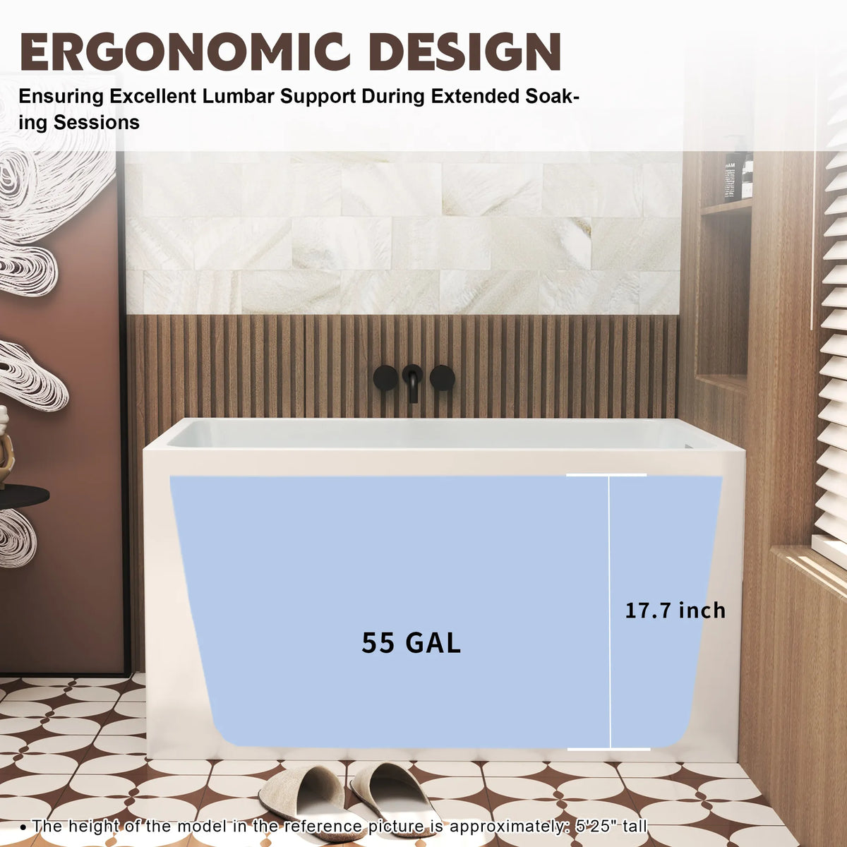 47" Gloss White Acrylic Freestanding Bathtub with Optional Built-In Seat, Chrome Overflow and Pop-Up Drain