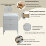 30"/36"/48" Freestanding Single Sink Bathroom Vanity with Solid Wood Construction & Marble Top