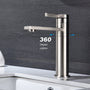 Single Handle Sink Vanity Bathroom Faucet in Brushed Nickel-CASAINC