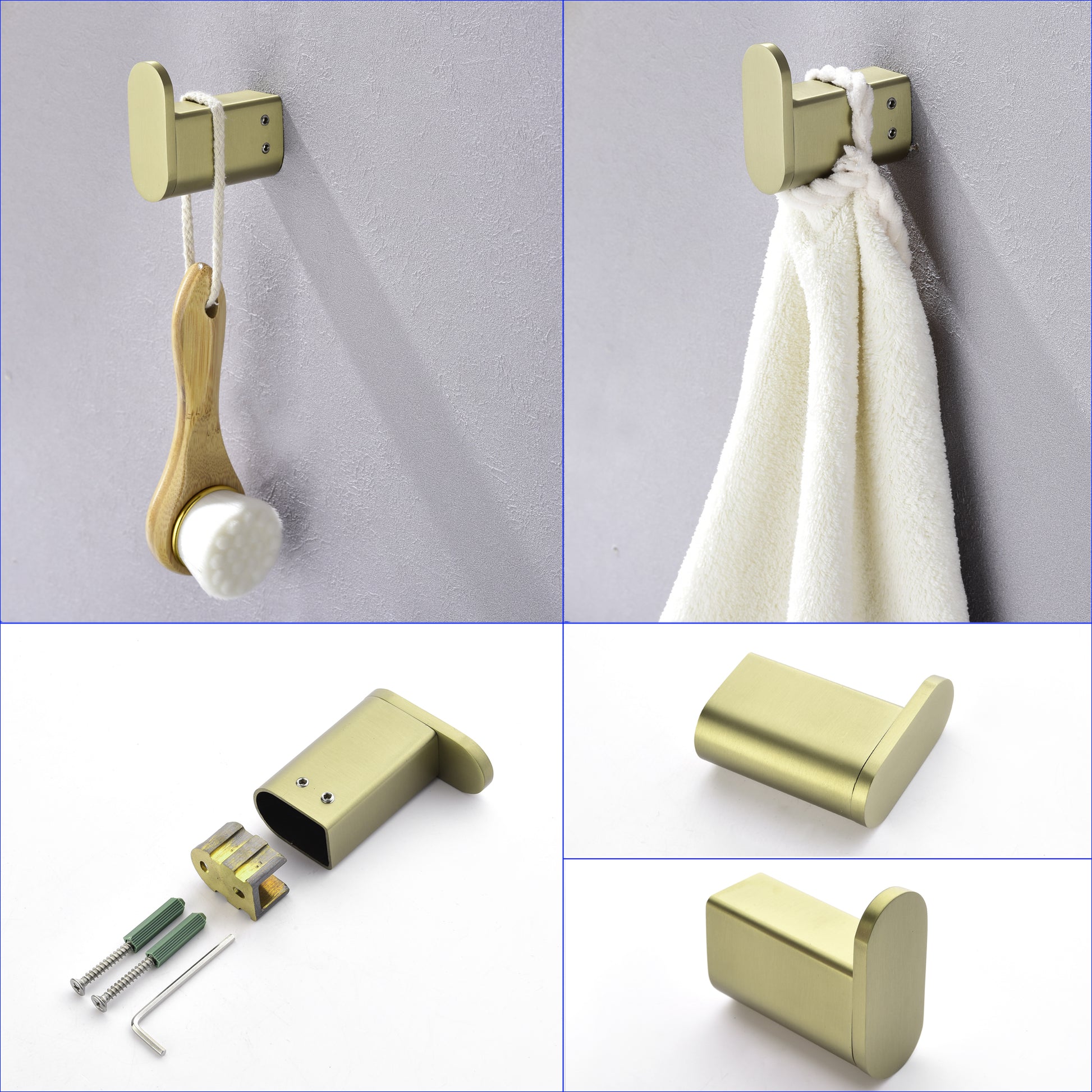 Casainc 4 - Piece Modern Bathroom Hardware Set (Brushed Gold)-CASAINC