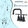 Casainc 4 Inch 2-Handle Centerset for Bathroom Sink Vanity Faucet 360° Swivel Spout