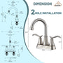 Casainc 2-Handle Centerset Bathroom Faucet for Bathroom Sink Vanity Faucet 360° Swivel Spout