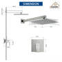Rainfall Shower System 10" Wall Mount Single Function Showerhead