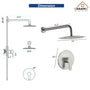 10" Wall Mount Round Shower Faucet Rain Shower System (Valve Included)