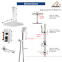 10 in./12 in. Ceiling Mount Shower System with Hand Shower & Tub Spout